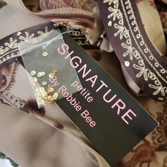 Boho Silk Shabby Chic Castlecore 10 P Vintage Embroidered Sequin Beaded Dress - Picture 8 of 8